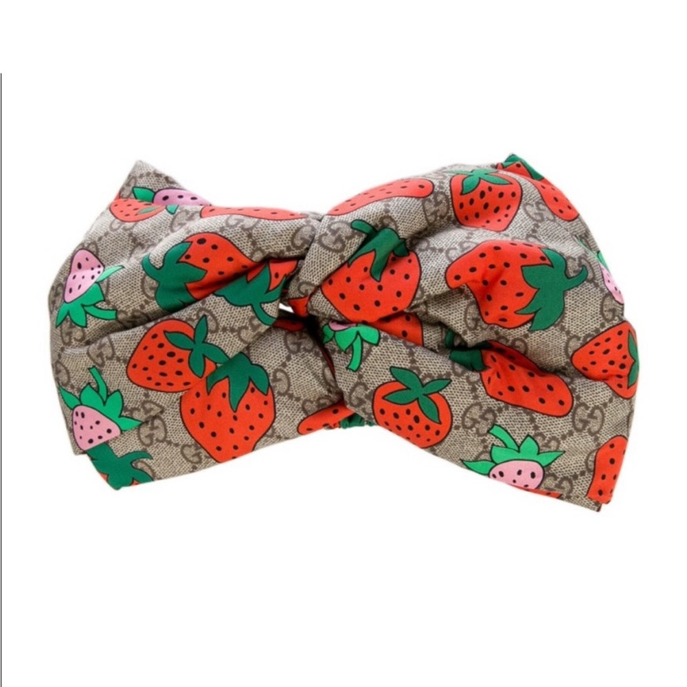 Gucci Strawberry Print Hairband - Red and Green